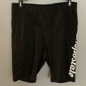 Aeropostale Black Bike Shorts with White Logo